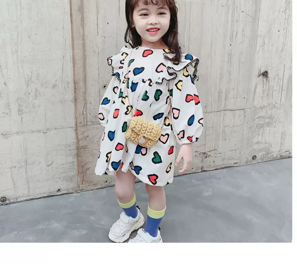 Милое платье для маленьких девочек детская одежда из хлопка весенние