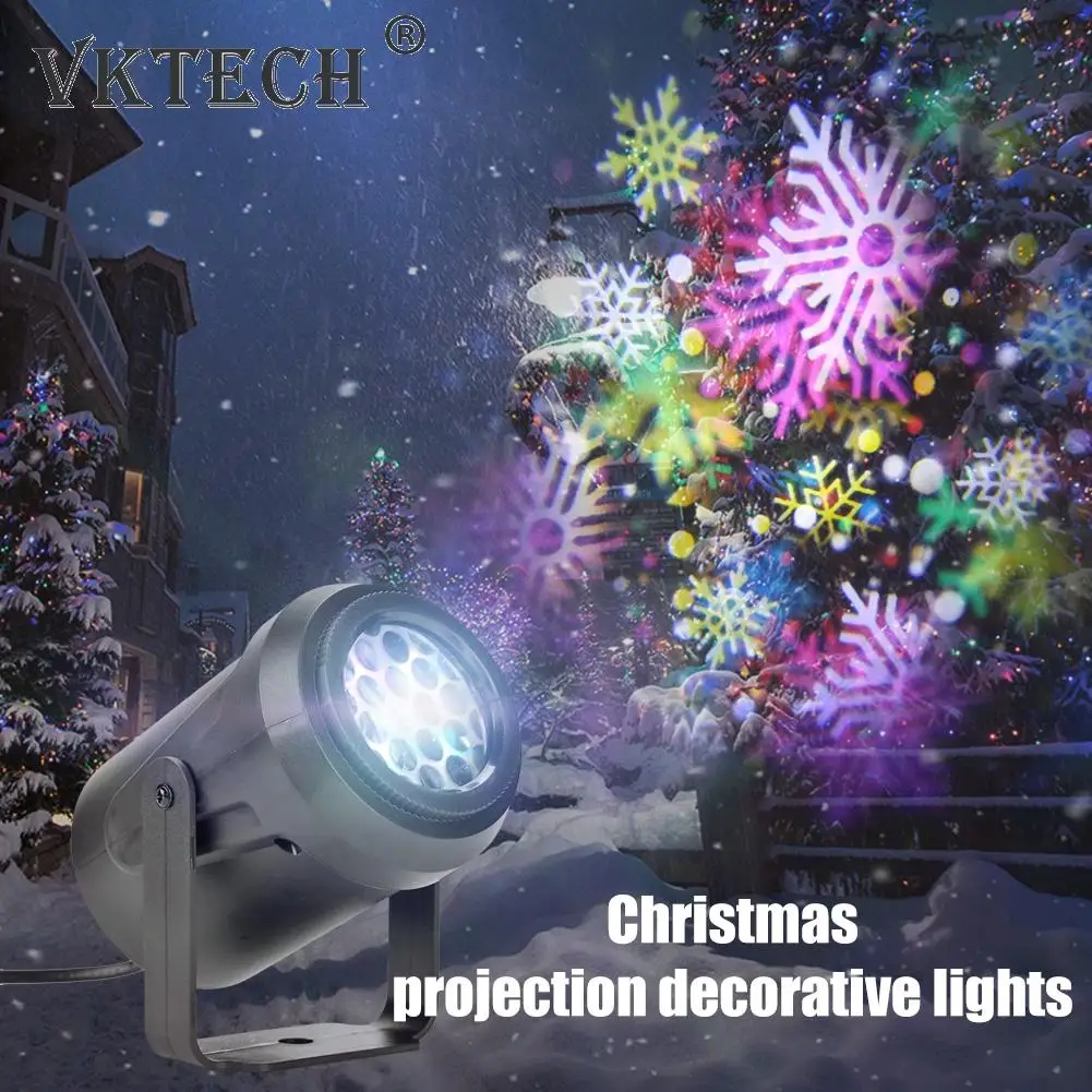 

16 Pattern LED Snowflake Projector Lights Christmas Projection Waterproof Outdoor Lamp Snow Spotlight for Holiday Party Home Gar