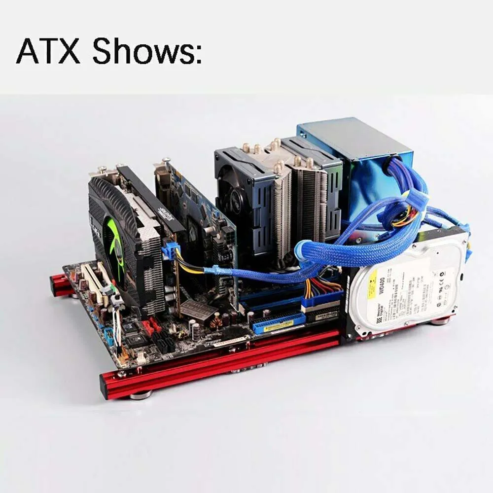 Алюминиевый испытательный стенд для ITX, MATX, ATX, satx, компьютерный открытый корпус, воздушный чехол для HTPC, игр, GPU, поворотный зажим, Наборы «сделай сам»