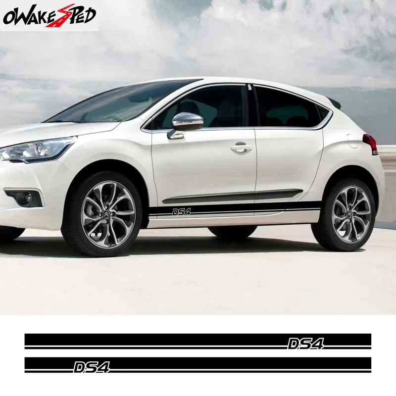 

For Citroen DS4 Racing Sport Stripes Styling Car Door Side Skirt Sticker Auto Body Film Accessories Decor Vinyl Decals