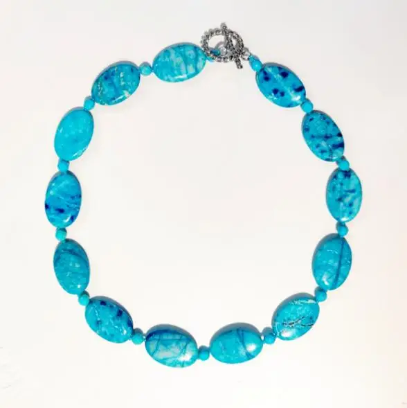 

New Arrival Favorite Turquoise Jewelry Fine Women Necklace Blue Green Color Stone Turquoises Jaspers Necklace Good For Summer