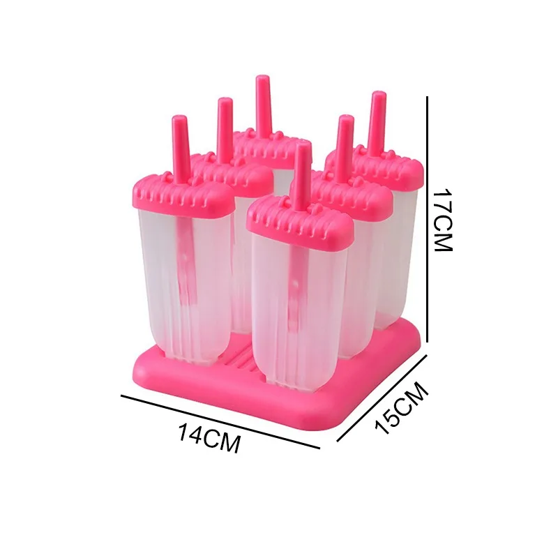 

6/8 Cell DIY Ice Cream Molds Rectangle Shaped Reusable Magnum Molds Tray Stick Ice Cream Makers Mould Kitchen Accessories Tools