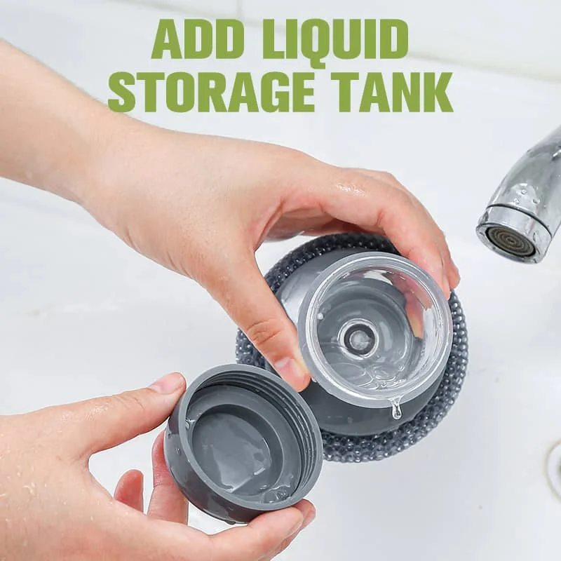

Kitchen Soap Dispensing Palm Brush Easy Use Scrubber Wash Clean Tool Holder Soap Dispenser Brush Kitchen Cleaning Tool