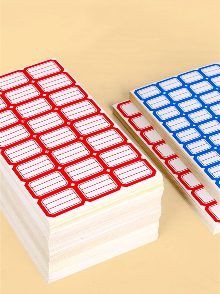Красные/синие 240 шт. чистые этикетки бумажные именные наклейки классификация