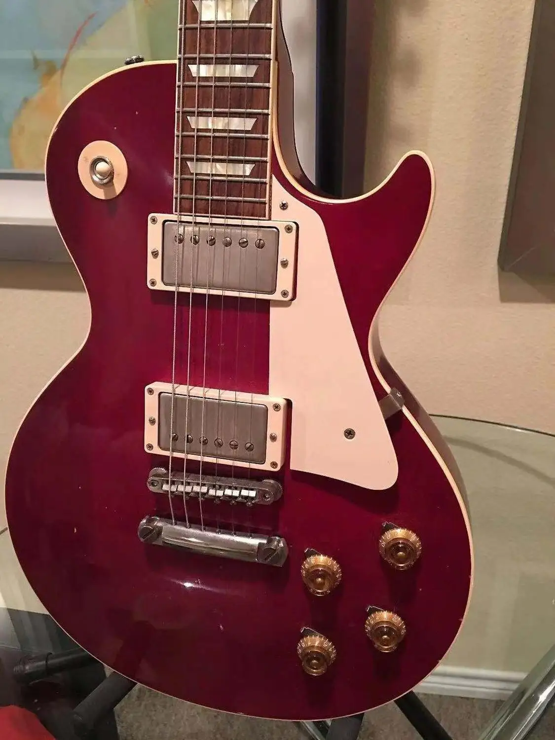 Новая стандартная электрическая гитара, корпус из красного дерева ручной работы, 6 отверстий, Gitaar, красный цвет, фингерборд из палисандра
