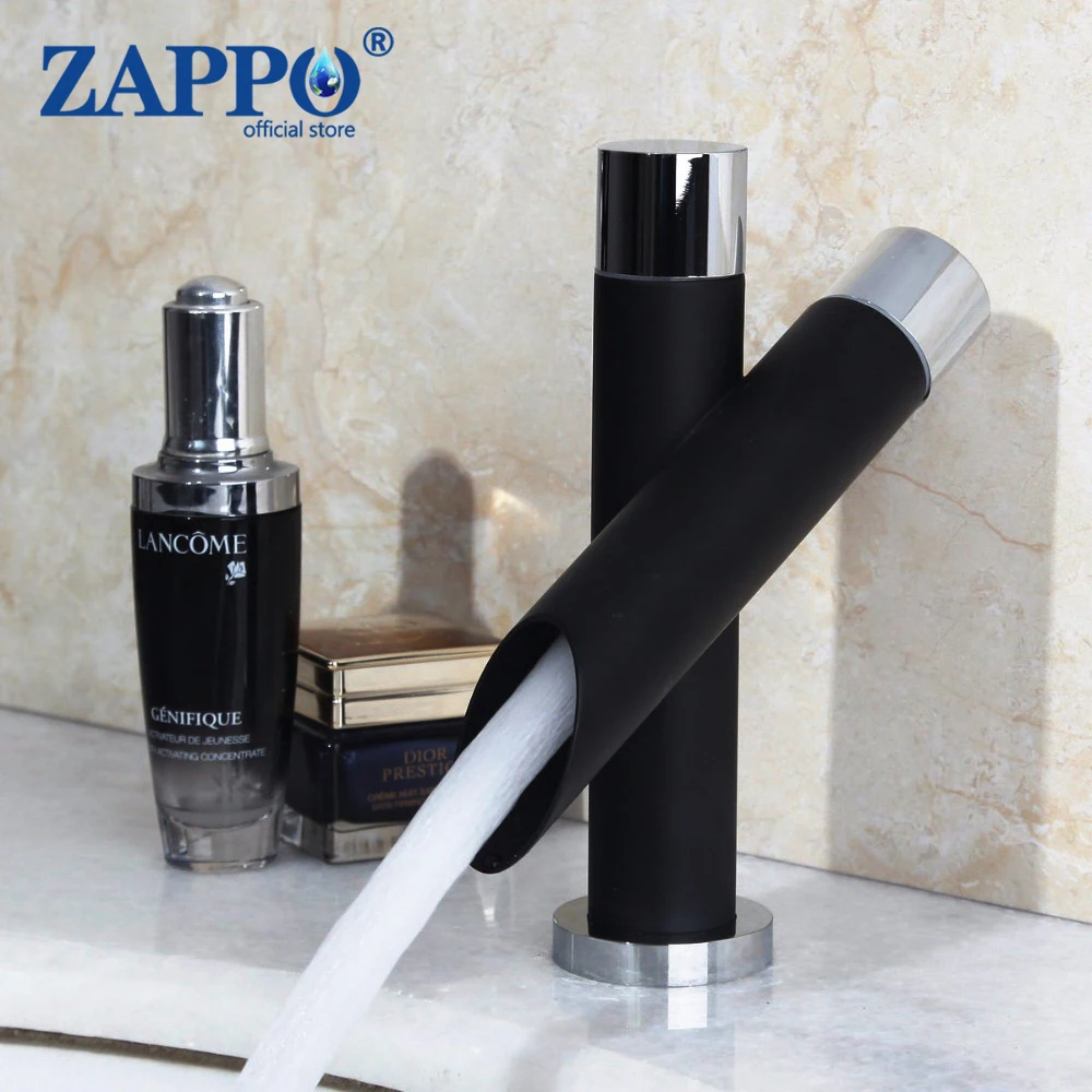 

Смесители для ванной ZAPPO, Черный кран для горячей и холодной воды, 1 ручка