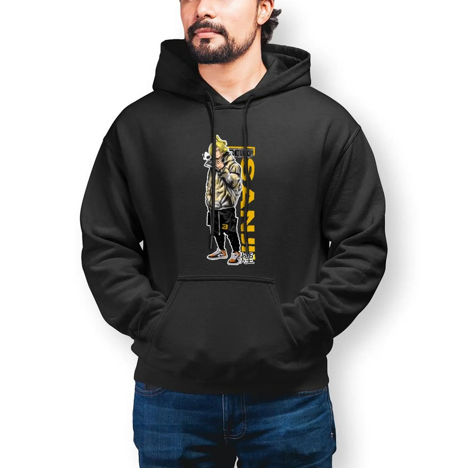 

Bandai One Piece Sanji Streetwear Hoodie Japanese Manga Outdoor Winter Hoodies Stylish Over Size Cotton Pullover Hoodie Mens