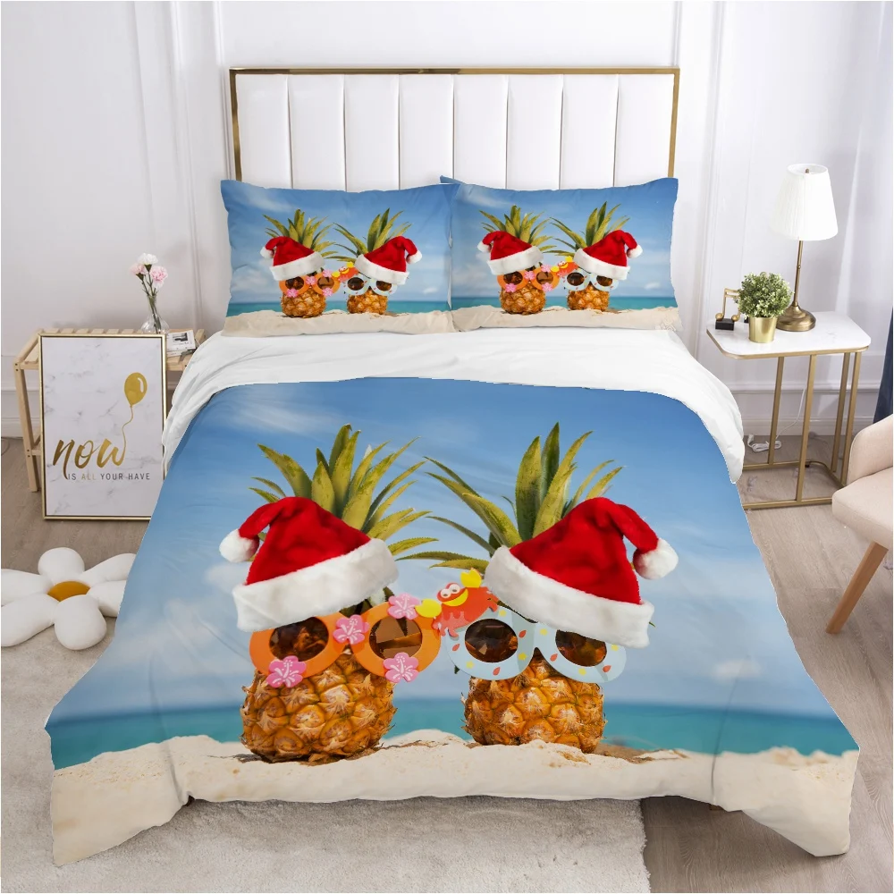 Christmas santa claus Duvet cover set 240x220 200x200 Bedding Twin Queen King Double Bed linens Quilt Bedclothes Socks | Дом и сад