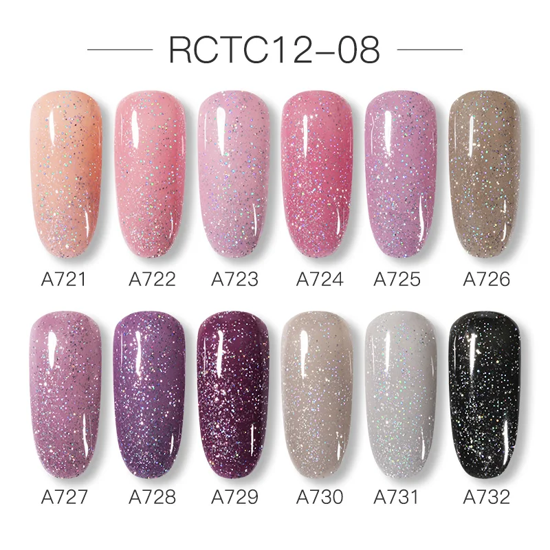 Набор блестящих неоновых гель лаков для ногтей 12 шт./лот ROSALIND 7 мл все маникюра