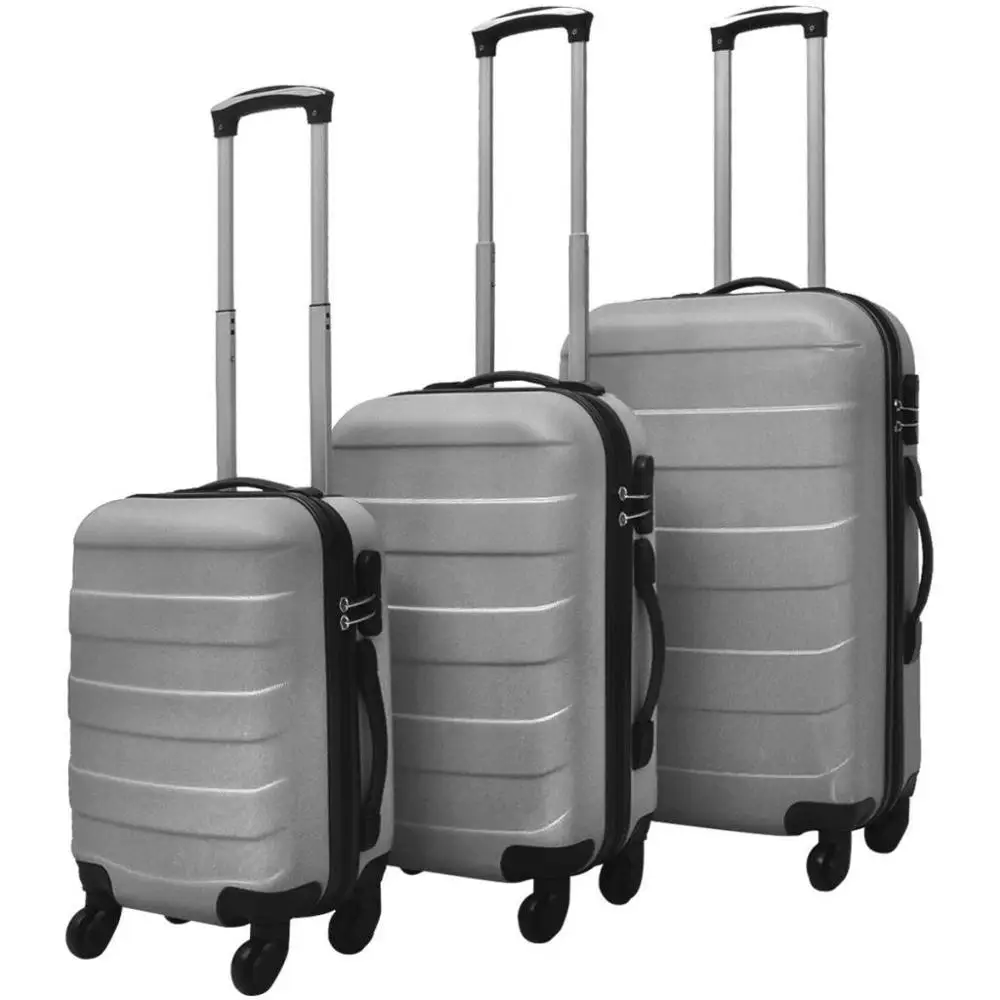 【USA Warehouse】3 Piece Hardcase Trolley Set Silver