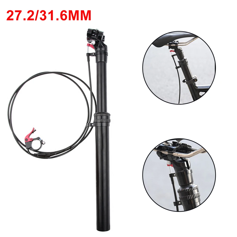 

Wire Remote Control Bike Seatpost Mountain MTB Line Adjustment Bicycle Seat post Suspension Air 27.2/31.6x440mm Travel 100mm