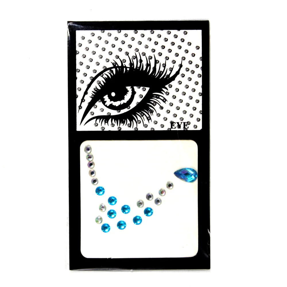 3D одно зерно с клеем DIY глаз кристальная наклейка музыкальный фестиваль Модный Блестящий акрил лицо самоклеящийся акриловый дрель татуировки стикер - Цвет: MP181T18