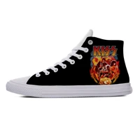 mens casual shoes rock band kiss heavy metal hot cool fashion canvas shoes high top breathable lightweight shoes for men women