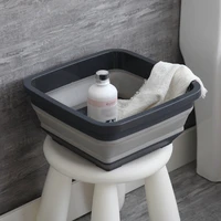 portable folding bucket foldable basin fishing camping car wash bucket vegetable fruit basin household kitchen cleaning supplies