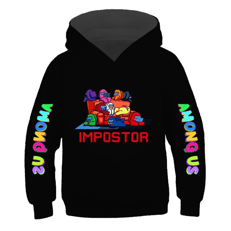 

Impostor Among Us Hoodie Boys Girls Long Sleeve Sweatshirts kid Streetwear Harajuku letter printing pattern 3-14 year Pullover