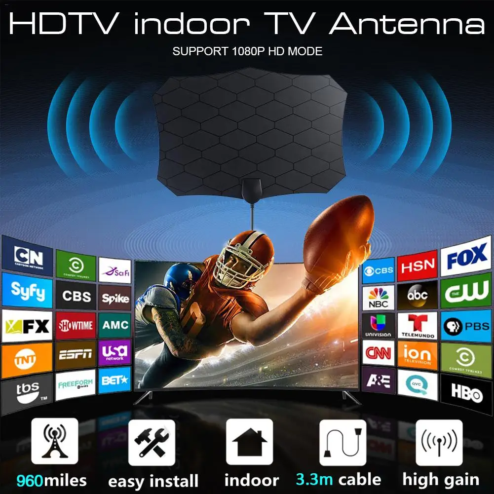 Новейшая 4K 25DB с высоким коэффициентом усиления HD TV DTV коробка цифров ТВ антенны EU