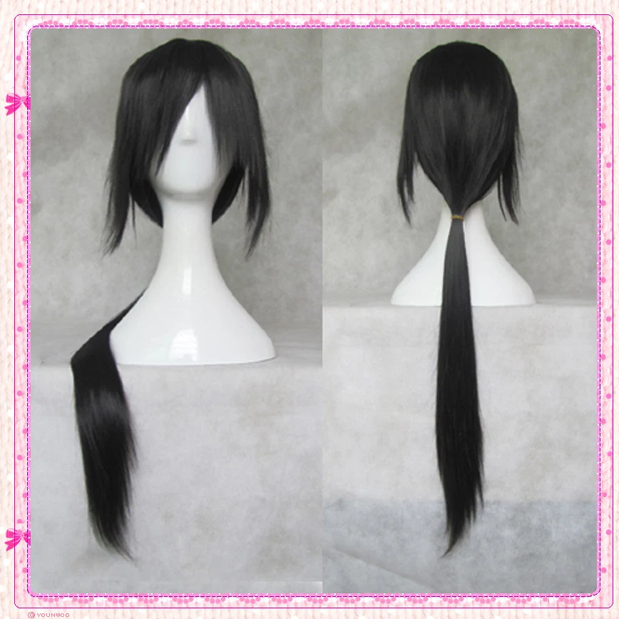 

Uchiha Itachi Cosplay Wig Aph Wang Yao Cosplay Wigs 80cm Long Black Heat Resistant Synthetic Hair Costume Wigs