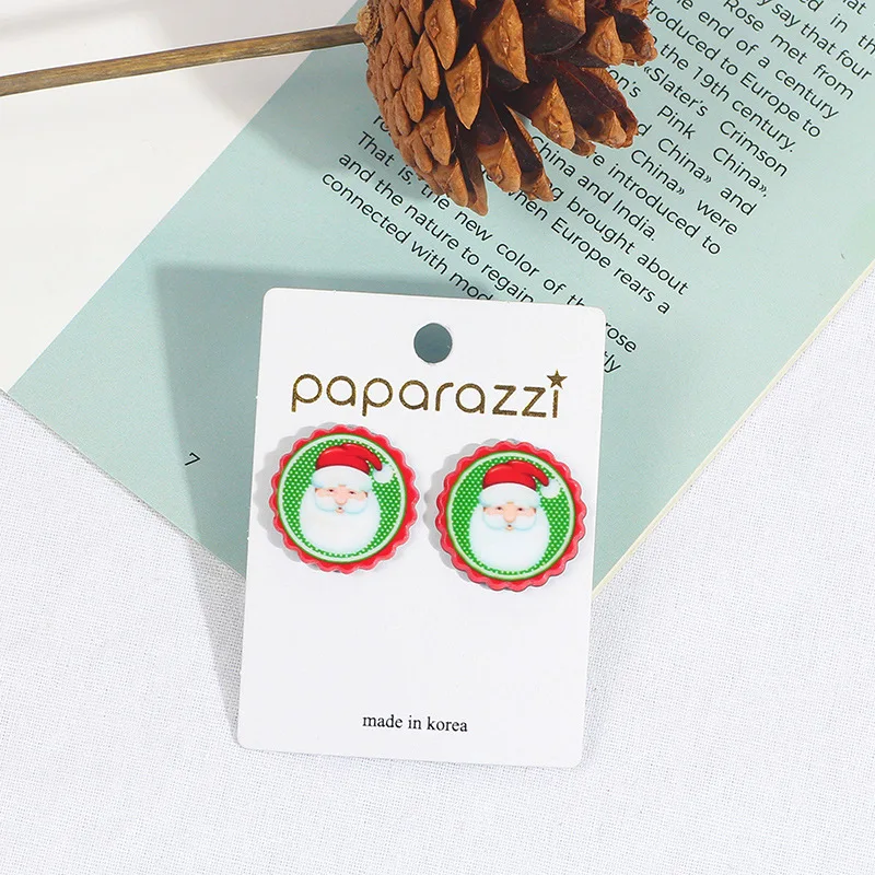 1 пара рождественских сережек круглые серьги гвоздики крышка для бутылки капли