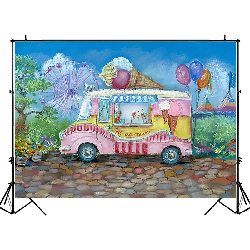 Mocsicka мороженое грузовик магазин фон для фотографии колесо обозрения воздушный