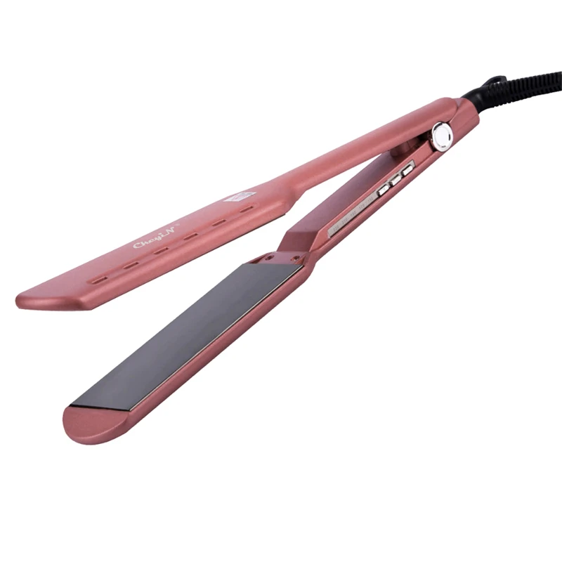 CkeyiN Titanium Alloy Straightening Irons Hair Curler Temperature Adjustable Flat Iron Straightener Wide Plate Hair Salon Tools