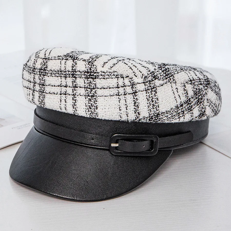 USPOP 2019 Женская кепка газетчика в стиле пэчворк клетчатая полиуретановая Кепка с