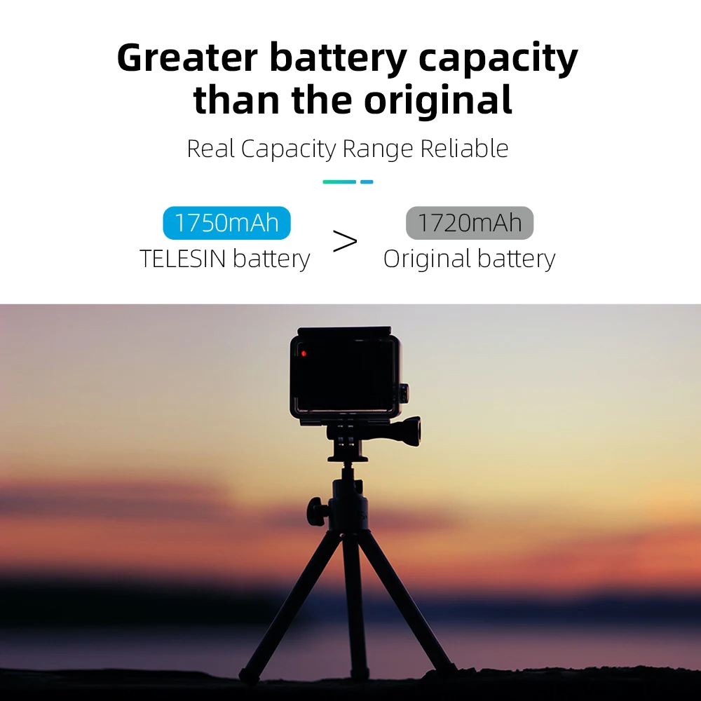 

Аккумулятор TELESIN 1750 мАч для телефона 10 с аккумулятором для GoPro 9 10 Black Action Camera Accessories