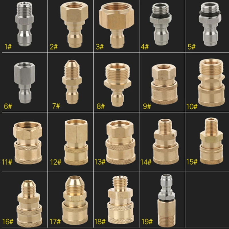 

Auto Pressure Washer Coupler Adapter Washing Connectors Cleaning Supply Tools