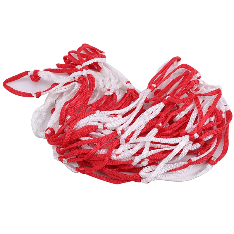 

Outdoor Basketball Baskets Football Volleyball Large Nylon Red + White Braided Mesh Net Bag Sports Accessories