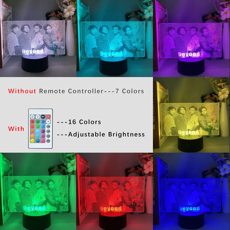 Объемная лампа в гонконгском стиле Beyond Wong Ka Kui акриловая прикроватная с