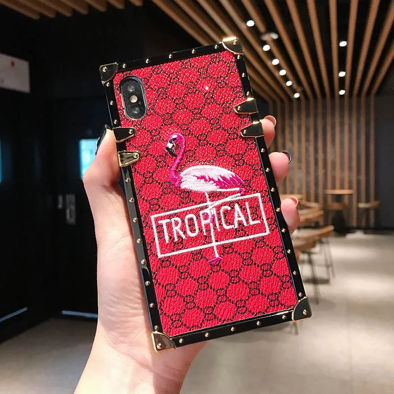 Роскошный бренд Фламинго телефонные чехлы Чехол для iphone X XR XS MAX 6 6s 7 8 Plus чехол Coque