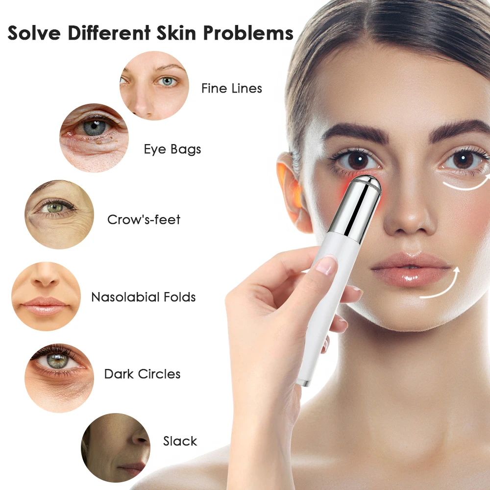 

Ionic Eye Massager 42 Heated Eyes Facial Massager Wand Dark Circle Remover, Eliminate Eye Bags & Puffy Eye