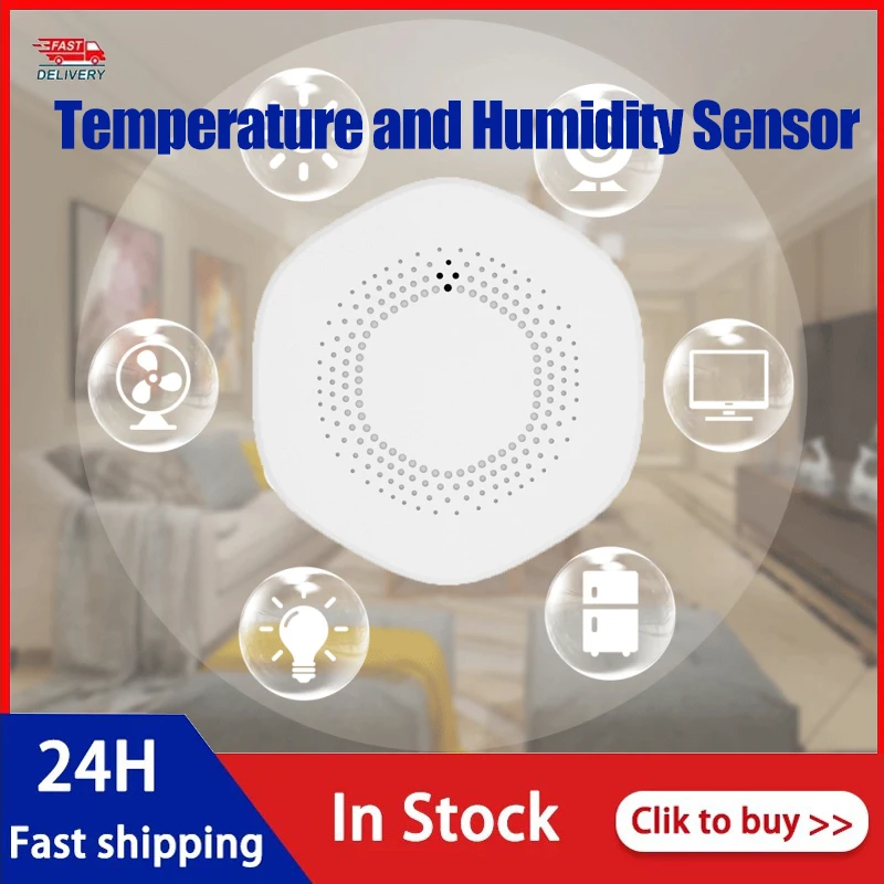 

Temperature And Humidity Sensor Tuya Smart Zigbee Whole House Smart Home APP Linkage Temperature And Humidity Alarm Automation