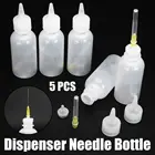 5 шт.компл. Пустой Диспенсер для иглы, бутылка 50 мл, флюс для припоя, спиртовая бутылка для канифольной пасты, игла из нержавеющей стали