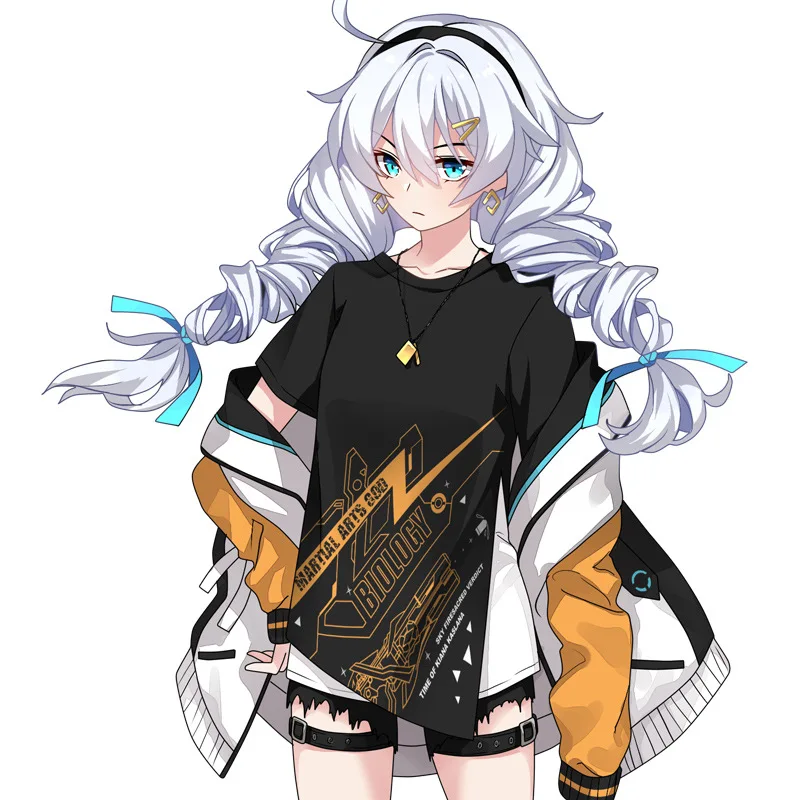 

Honkai Impact 3 cosplay Kiana Kaslana Autumn Winter Padded Jacket Hoodies Wind Coat Casual Fashion Unisex Outerwear Long Pants