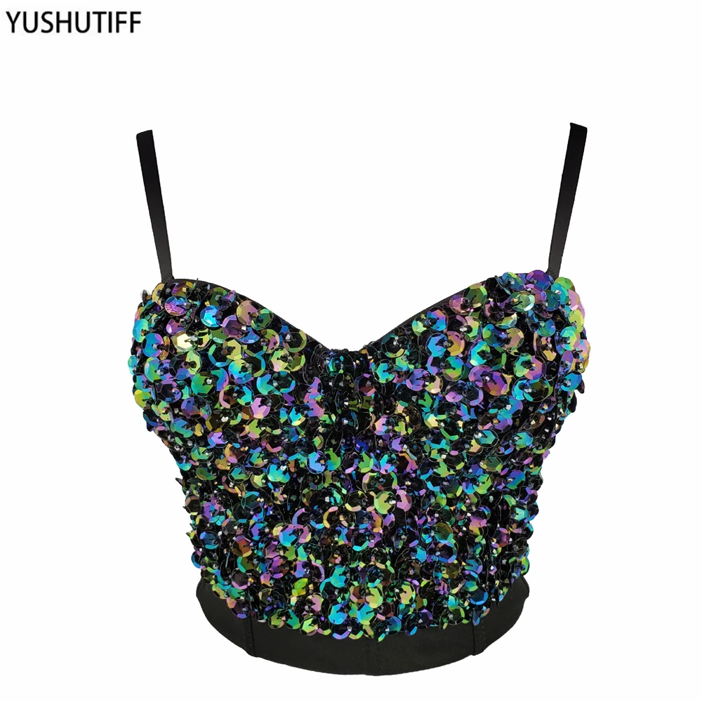 Кроп-Топ женский со встроенным бюстгальтером блестящее нижнее белье с эффектом