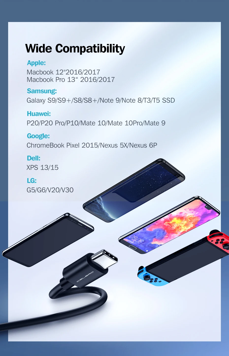 Кабель Usb PD Type C 0 3/0 5/2 метра кабель к супербыстрая зарядка QC4.0 для Samsung Galaxy S20 Ultra Note 10