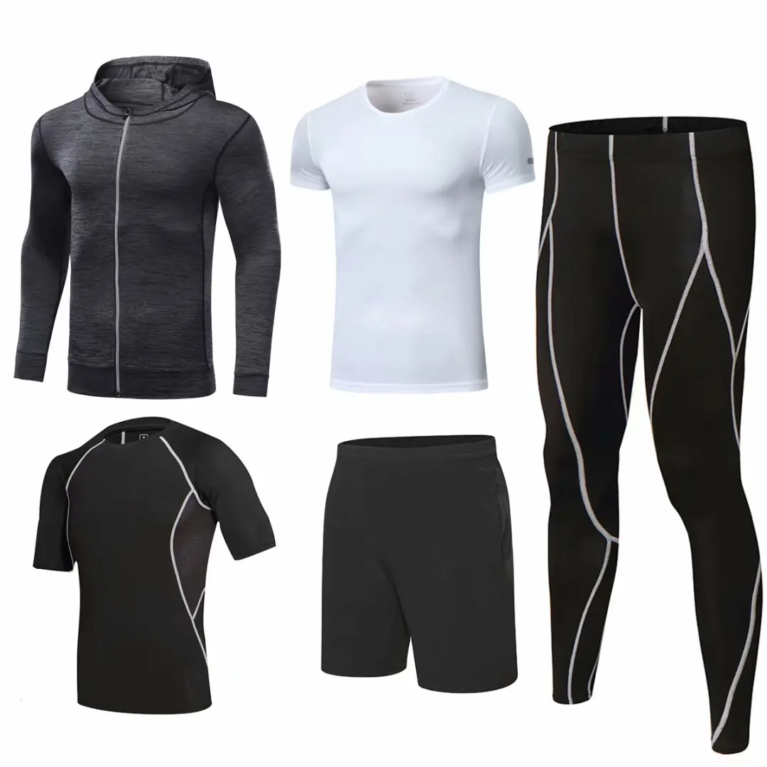 Мужской спортивный костюм из 5 предметов джоггеры одежда для бега спортивные
