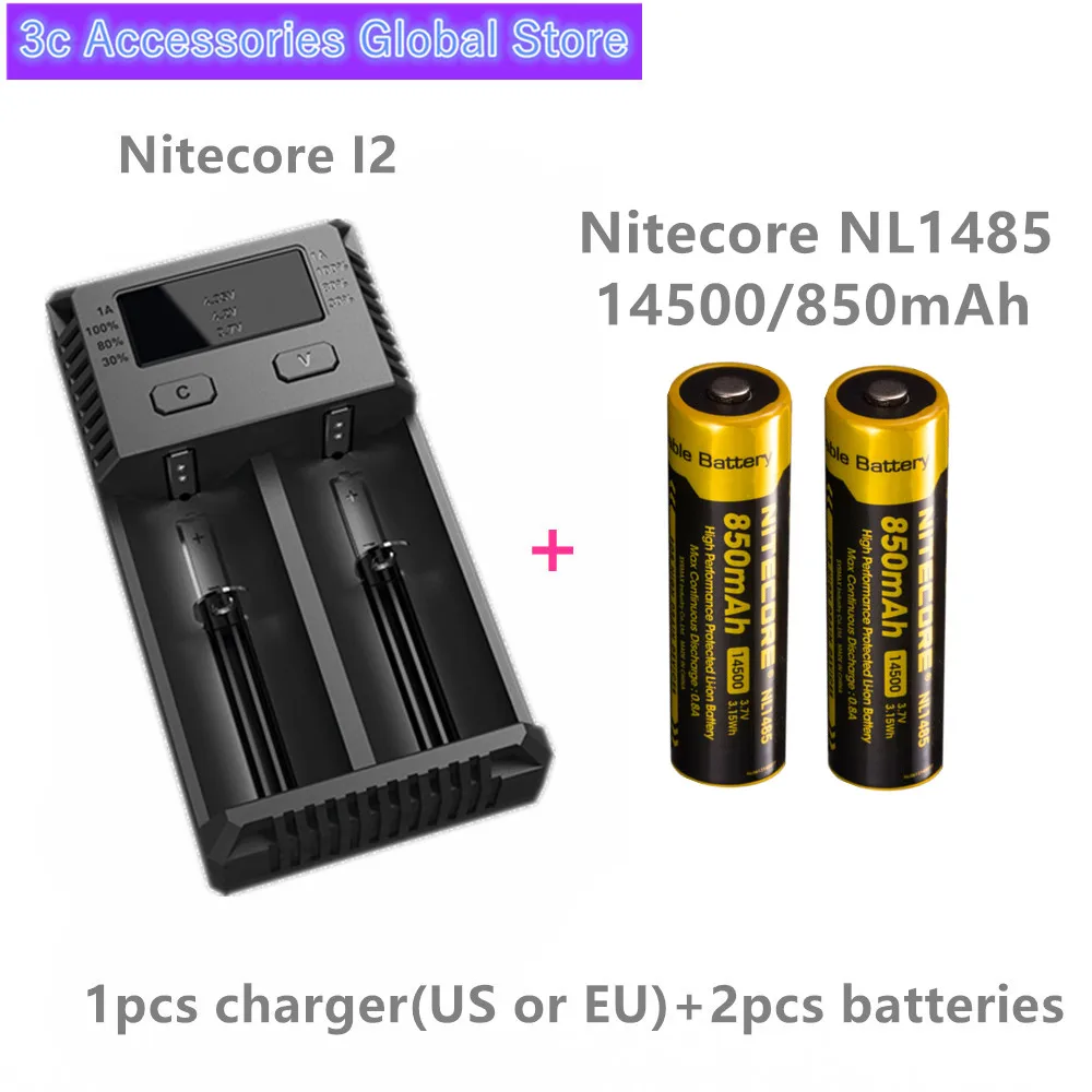 2 шт. NiteCore NL1485 14500 850 мАч выход Макс 3а аккумуляторная батарея с защитой от Nitecore