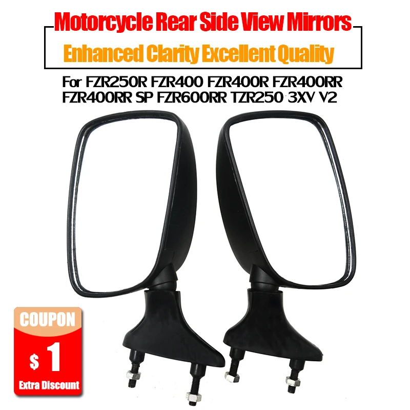 

Motorcycle Rear Side View Mirrors Rearview Mirror Fits For YAMAHA FZR250R FZR400 FZR400R FZR400RR SP FZR600RR TZR250 3XV V2