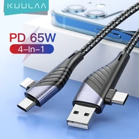 kuulaa usb c to usb type c to lightning cable pd 65w 20w fast charging charge wire for iphone 12 11 pro max huawei samsung cord