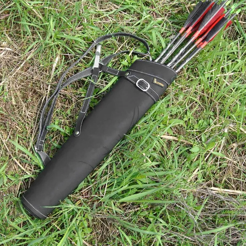 

Shoulder-Back Design Leather Quiver Can Hold 30 Pcs Arrows