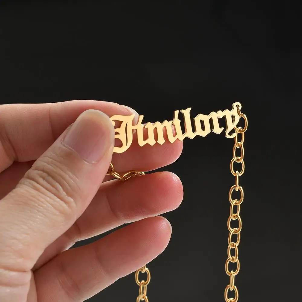 Goxijite модное индивидуальное ожерелье из нержавеющей стали с именем для мужчин