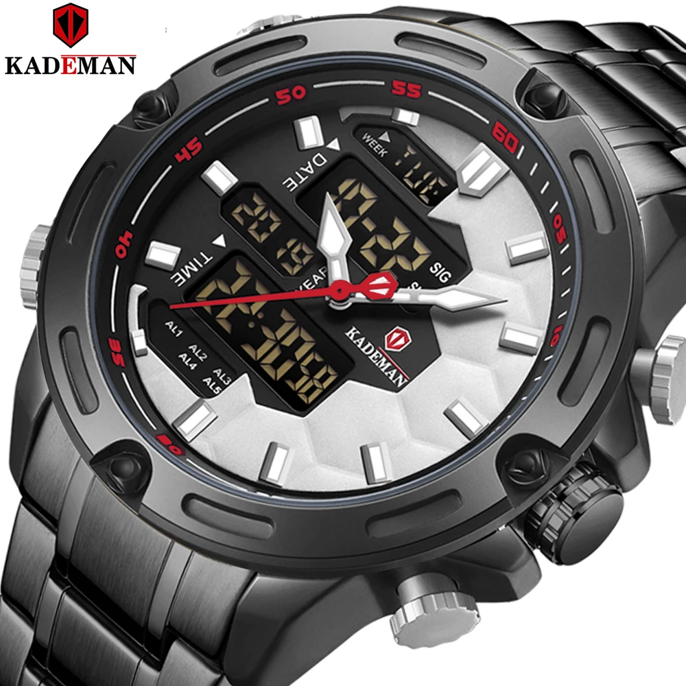 Часы наручные мужские кварцевые роскошные Брендовые спортивные светодиодные