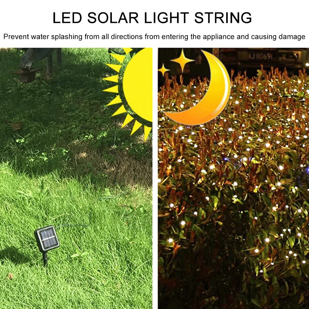 12 м/22 м/32 м Рождественский светильник s наружный Солнечный светодиодный струнный