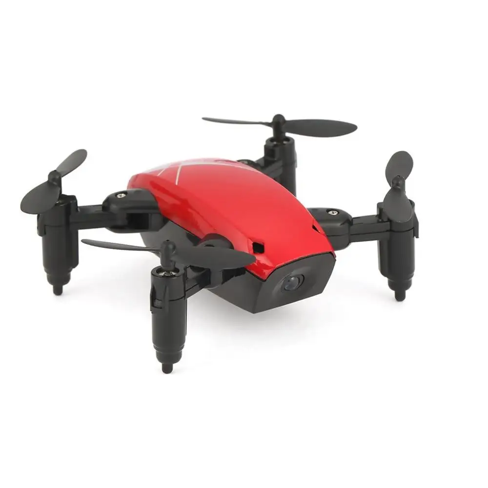 red S9W складной RC Мини Дрон Карманный Дрон микро Дрон вертолет с wifi FPV 0.3MP камера 360 градусов - Цвет: red