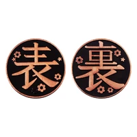 demon slayer tsuyuri kanawo metal coins keychain anime coin badges cosplay props collection coin for fans gift