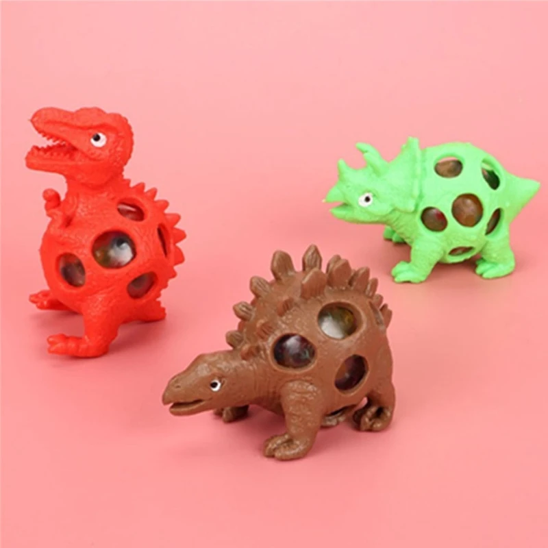 

Stress Relief Squeezing w/ Dinosaur Design Soft Rubber Vent Grape Ball for Kids