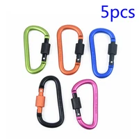5pcs d ring carabiner spring snap key chain clip hook lock outdoor buckle mountaineering hook camping survival tools accessories