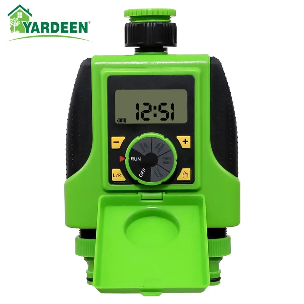 2-Outlets Big Screen Digital Solenoid Valve Automatic Electronic Water Timer for Garden  Hose Irrigation Controller System