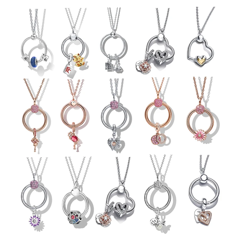 

100 % 925 Sterling Silver DIY Charms Beadeds Making Accessories Necklace Fit Pandora Original Designer Custom Jewelry For Women